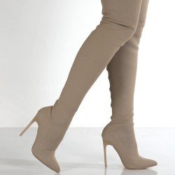 Stylish Solid Over The Knee Stiletto High Boots