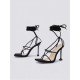  2024 Foreign PU Bandage Square Toe Women's Heels