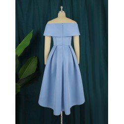 Pure Color Off Shoulder Backless Party Dress  Pure Color Off Shoulder Backless Party Dress