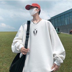 Casual Stylish Graffiti Feather Printing Men's Hoodie