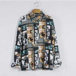  Personalized Casual Printing Men's Long Sleeve Shirts