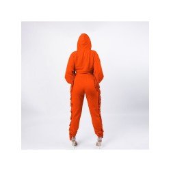 Notch Collar Tassel Matching 2 Piece Jogger Sets