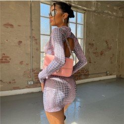  2024 Backless Crop Top And Hip Skirt Set