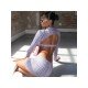  2024 Backless Crop Top And Hip Skirt Set