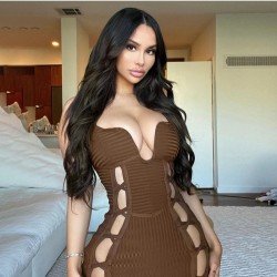 Cut Out Sleeveless Solid Midi Dresses