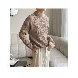 Pure Color Casual Pullover Men's Knitwear  Pure Color Casual Pullover Men's Knitwear