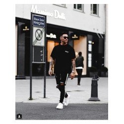 Ripped Black Pencil Jean Pants For Men Ripped Black Pencil Jean Pants For Men