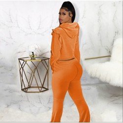 Pure Color Ruffled Casual Loose Women's Suits  Pure Color Ruffled Casual Loose Women's Suits