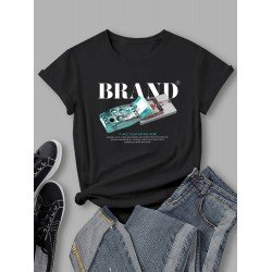 Summer Crew Neck Graphic T Shirts For Women