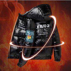 Casual Winter Men's Hooded Down Cotton