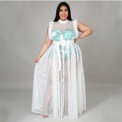  Temperament See Through Women's Dress Two-Piece Suit