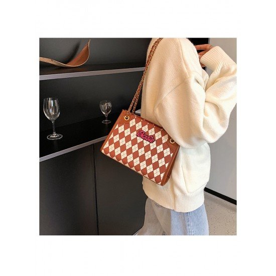  2024 PU Rhombus Lattice Women's Bag