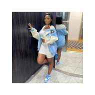  Fashion Casual Flame Printing Women's Baseball Jacket