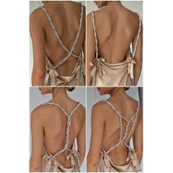 Alluring White Backless Sleeveless Ladies Dress Alluring White Backless Sleeveless Ladies Dress