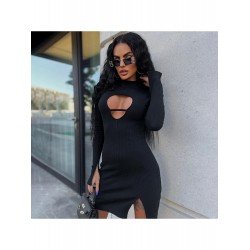 Sexy Hollowed Out Pure Color Hip Dress  Sexy Hollowed Out Pure Color Hip Dress