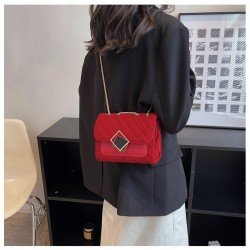 Ladies Street Rhombus Lattice Chain Shoulder Bags