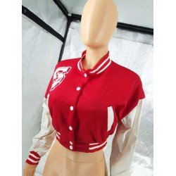 Casual Red Fall Baseball Coats For Women Casual Red Fall Baseball Coats For Women