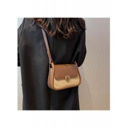 Retro Contrast Color Brown Shoulder Bags Retro Contrast Color Brown Shoulder Bags