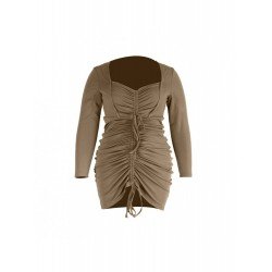 Ruched Long Sleeve Plus Size Short Dresses Ruched Long Sleeve Plus Size Short Dresses