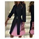  2024 Pleated Patchwork Women's Long Sleeve Dress