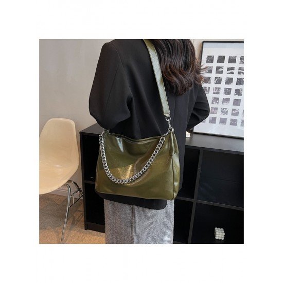  2024 PU Chain Large Capacity Tote Bag