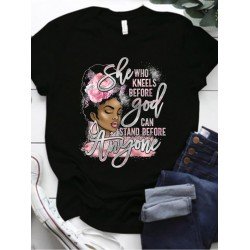 Women Graphic Crew Neck Black T Shirts Women Graphic Crew Neck Black T Shirts