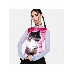 Stylish Cat Printed Long Sleeve T Shirts Stylish Cat Printed Long Sleeve T Shirts