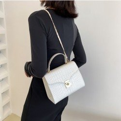 Ladies Black Alligator Print Shoulder Bags