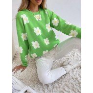 Ladies Flowers Pullover Sweaters For Women
