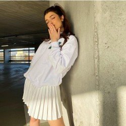  College Style Letter Embroidery Casual Women's Sweater