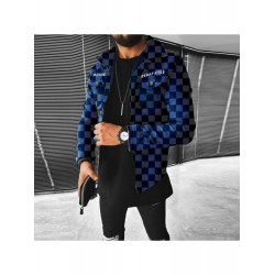 Casual Grid Denim Jackets For Men Casual Grid Denim Jackets For Men