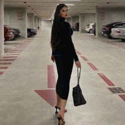 Mock Neck Long Sleeve Black Midi Dress Mock Neck Long Sleeve Black Midi Dress