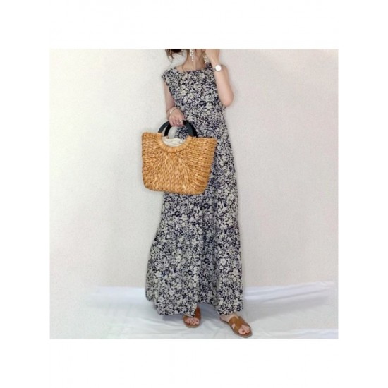  2024 Summer Roud Neck Floral Sleeveless Dress