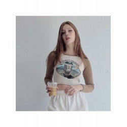 Vintage Raglan Sleeve Printed Crop T Shirts Vintage Raglan Sleeve Printed Crop T Shirts
