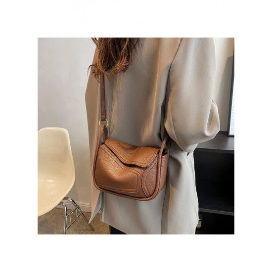  2024 PU Pure Color Shoulder Bag For Women