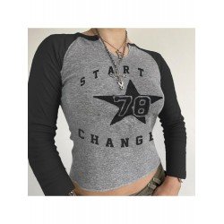 Casual Printed Raglan Sleeve Ladies Tops Casual Printed Raglan Sleeve Ladies Tops