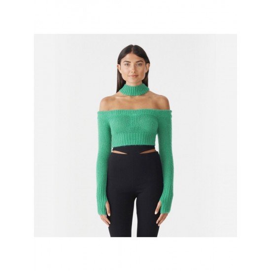  2024 Pure Color Halter Short Sweater