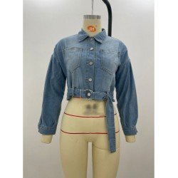 Casual Fashion Pure Color Denim Jacket For Women Casual Fashion Pure Color Denim Jacket For Women