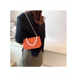 2024 Niche Crocodile Print Faux Pearl Shoulder Bag  2024 Niche Crocodile Print Faux Pearl Shoulder Bag