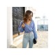  2024 Pure Color V-Neck Women's Navel Sweater