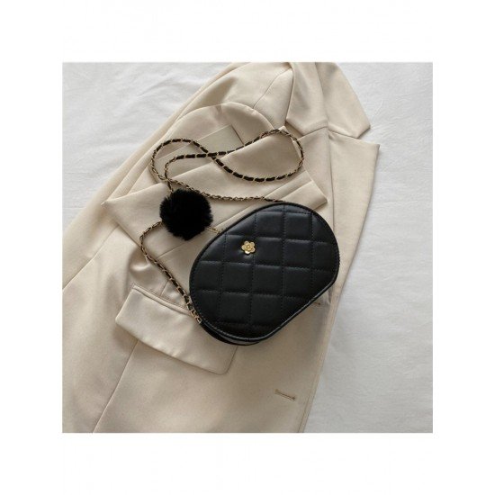  2024 Rhombus Lattice PU Pure Color Shoulder Bags