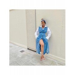 Notch Collar Ripped Sleeveless Jacket Coats Notch Collar Ripped Sleeveless Jacket Coats