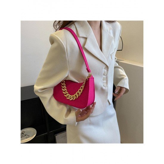  2024 New PU Pure Color Causal Underarm Bag