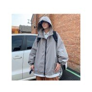  Fashion Pure Color Hooded Zipper Pocket Men's Jacket