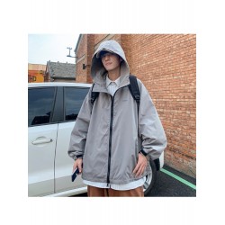 Fashion Pure Color Hooded Zipper Pocket Men's Jacket  Fashion Pure Color Hooded Zipper Pocket Men's Jacket