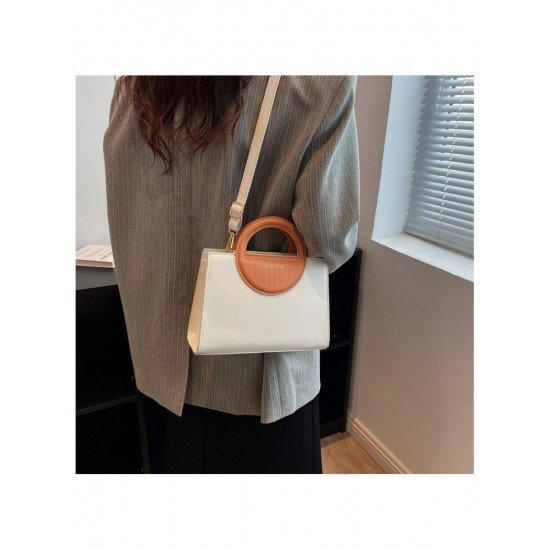  2024 Fashion PU Contrast Color Women's Satchels