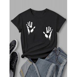 Palm Printed Sexy White T Shirt Tops Palm Printed Sexy White T Shirt Tops
