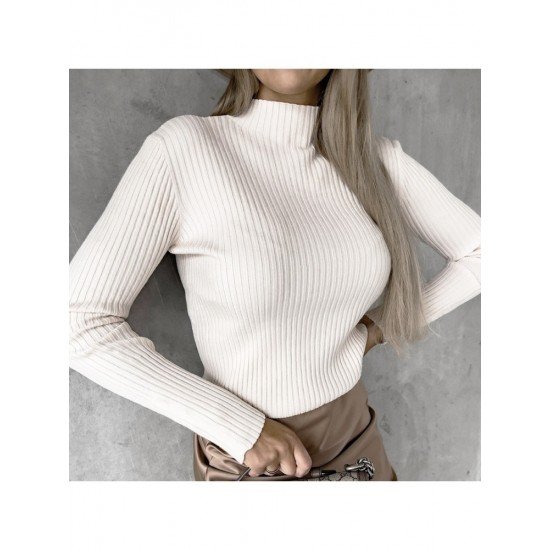  2024 Knitting Pure Color Women's Knitted Top