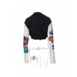 Fall Women Printed Black Blouse Fall Women Printed Black Blouse