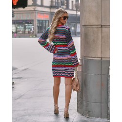 2024 Round Neck Sweater Long Sleeve Dress  2024 Round Neck Sweater Long Sleeve Dress